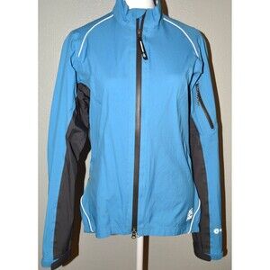 Novara Women’s Cycling Jacket Sz S Blue Black Reflective Windbreaker REI Bike Ru